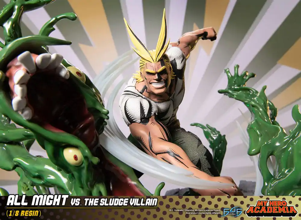 My Hero Academia All Might Vs. the Sludge Villain Diorama szobor figura 30 cm termékfotó