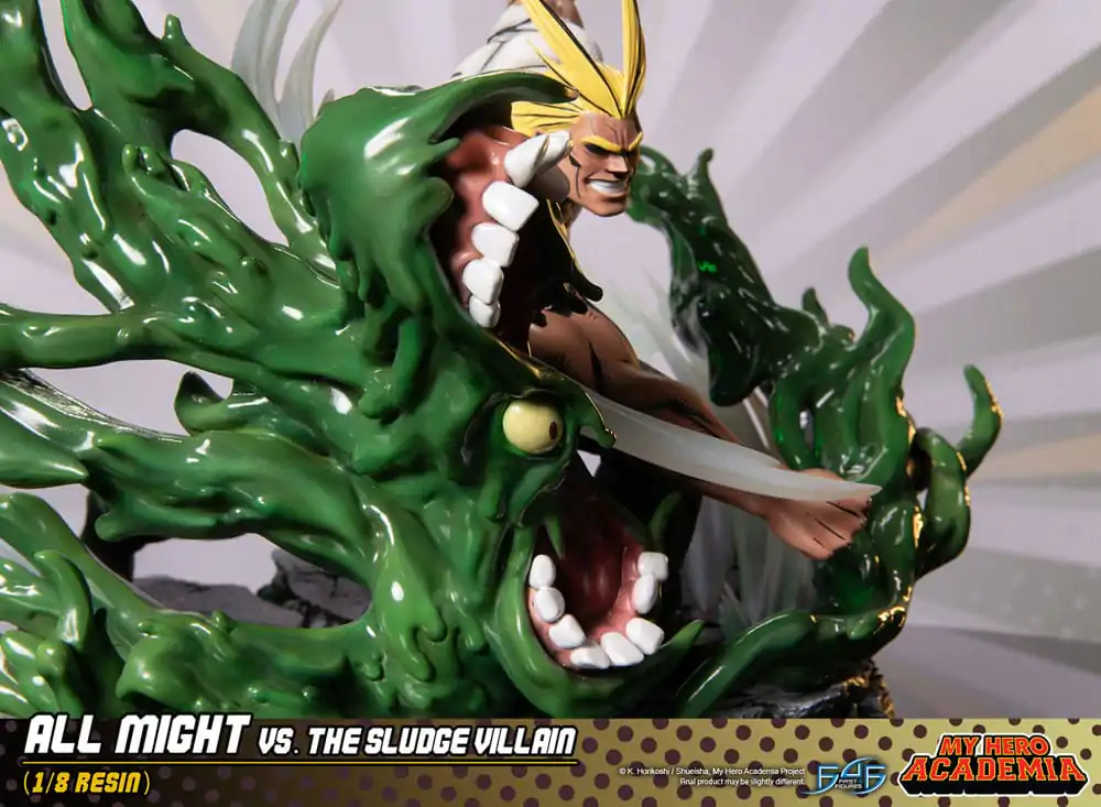 My Hero Academia All Might Vs. the Sludge Villain Diorama szobor figura 30 cm termékfotó