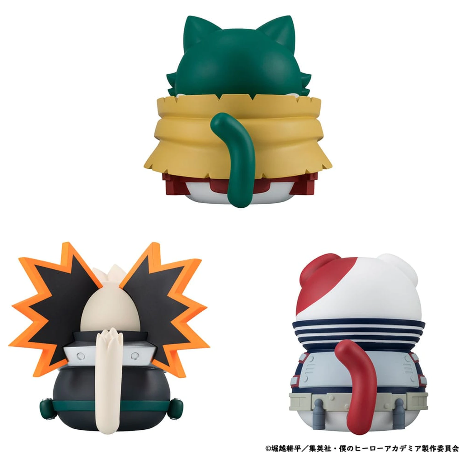 My Hero Academia Mega Cat Project Nyanto! The Big Heroaca Cats Series Trading figura Izuku Midoriya & Katsuki Bakugo & Shoto Todoroki 3 db-os csomag 12 cm   termékfotó