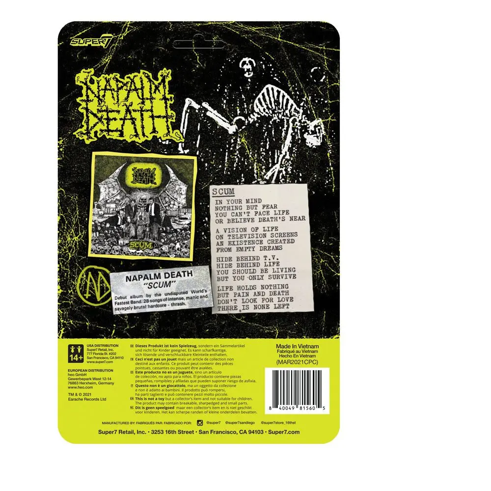 Napalm Death ReAction Scum Demon (Lime Green) akciófigura 10 cm termékfotó