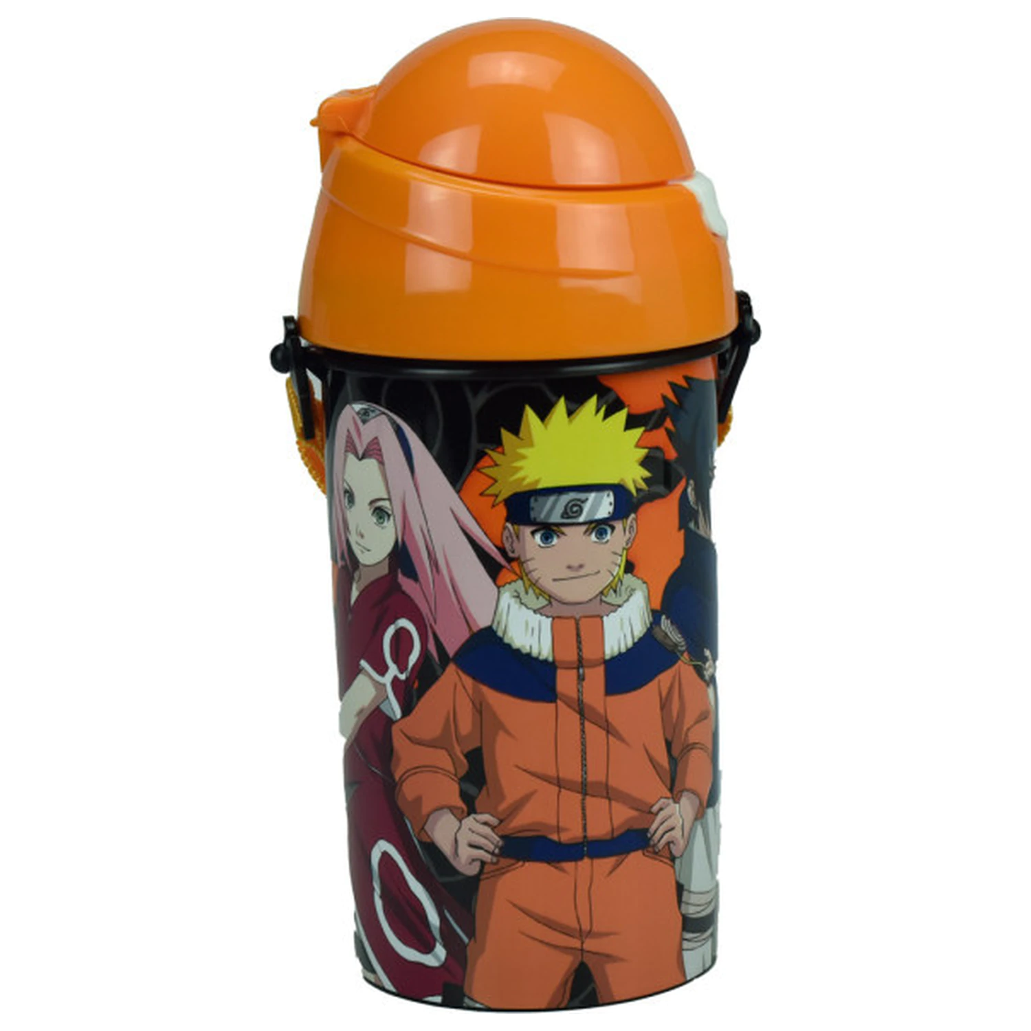 Naruto Fire műanyag szívószálas kulacs akasztóval 500 ml termékfotó