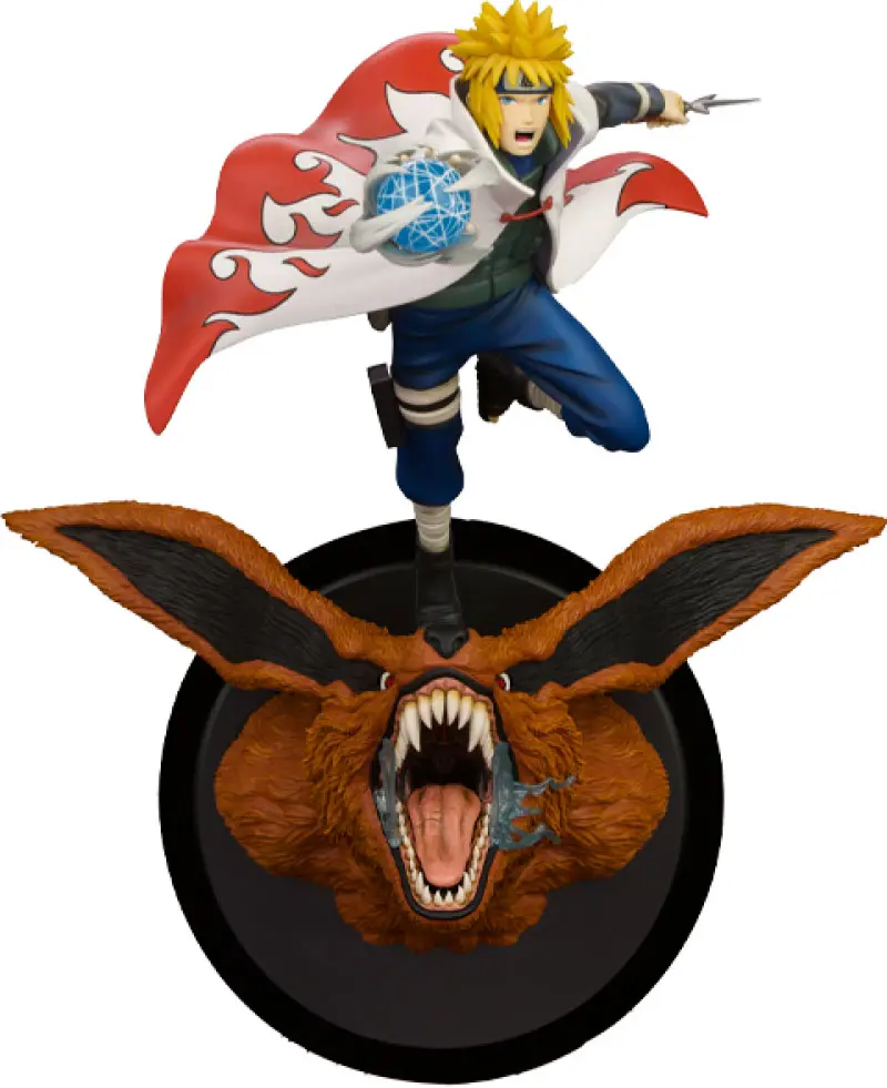 Naruto Shippuden 1/8 Minato Namikaze Vs Nine Tailed Fox PVC szobor figura 41 cm termékfotó