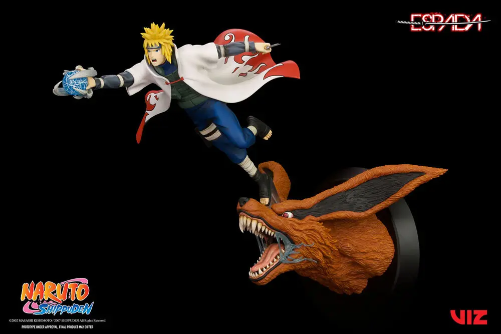 Naruto Shippuden 1/8 Minato Namikaze Vs Nine Tailed Fox PVC szobor figura 41 cm termékfotó