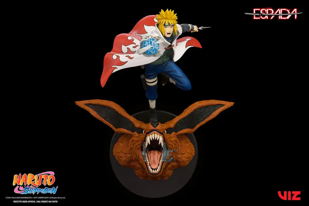 Naruto Shippuden 1/8 Minato Namikaze Vs Nine Tailed Fox PVC szobor figura 41 cm termékfotó