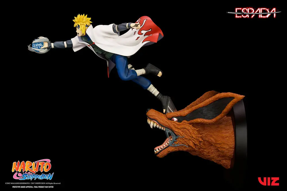 Naruto Shippuden 1/8 Minato Namikaze Vs Nine Tailed Fox PVC szobor figura 41 cm termékfotó