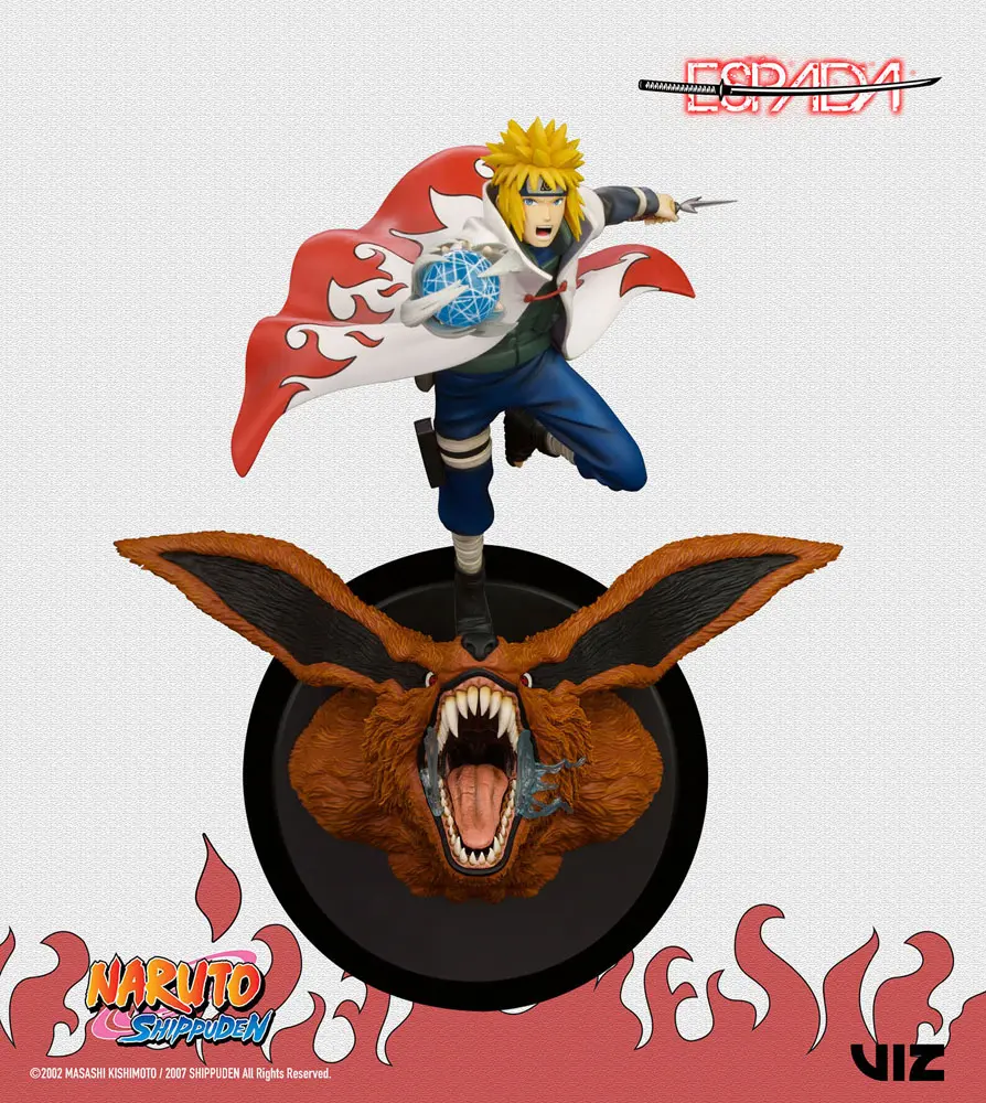 Naruto Shippuden 1/8 Minato Namikaze Vs Nine Tailed Fox PVC szobor figura 41 cm termékfotó