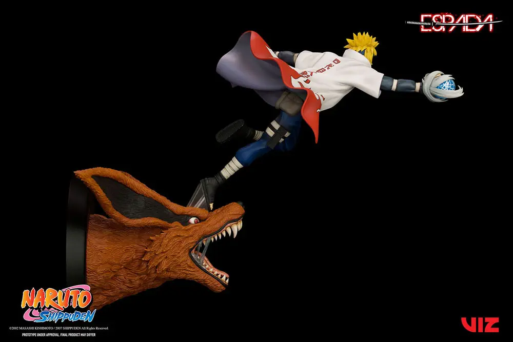 Naruto Shippuden 1/8 Minato Namikaze Vs Nine Tailed Fox PVC szobor figura 41 cm termékfotó