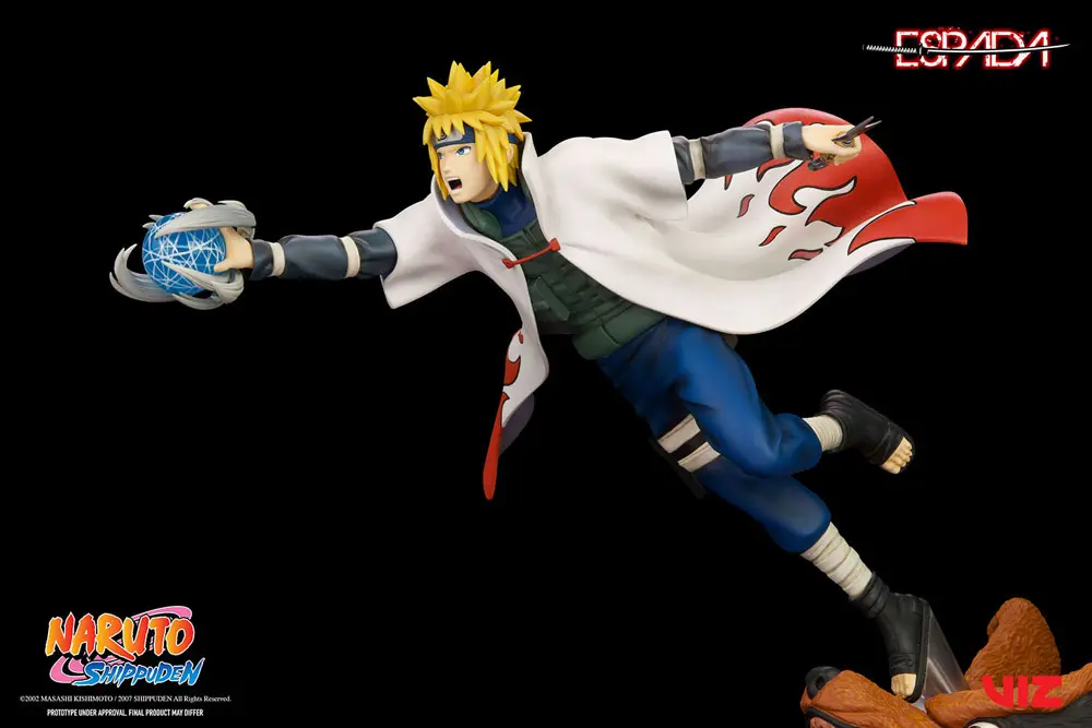 Naruto Shippuden 1/8 Minato Namikaze Vs Nine Tailed Fox PVC szobor figura 41 cm termékfotó