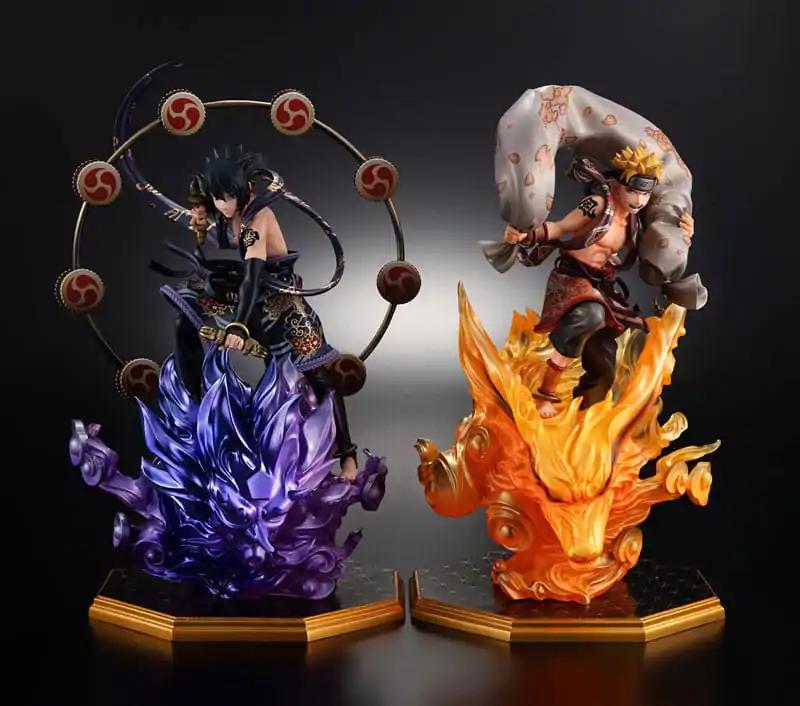 Naruto Shippuden Precious G.E.M. Series Naruto Uzumaki Wind God & Sasuke Uchiha Thunder God PVC szobor figurák 28 cm termékfotó