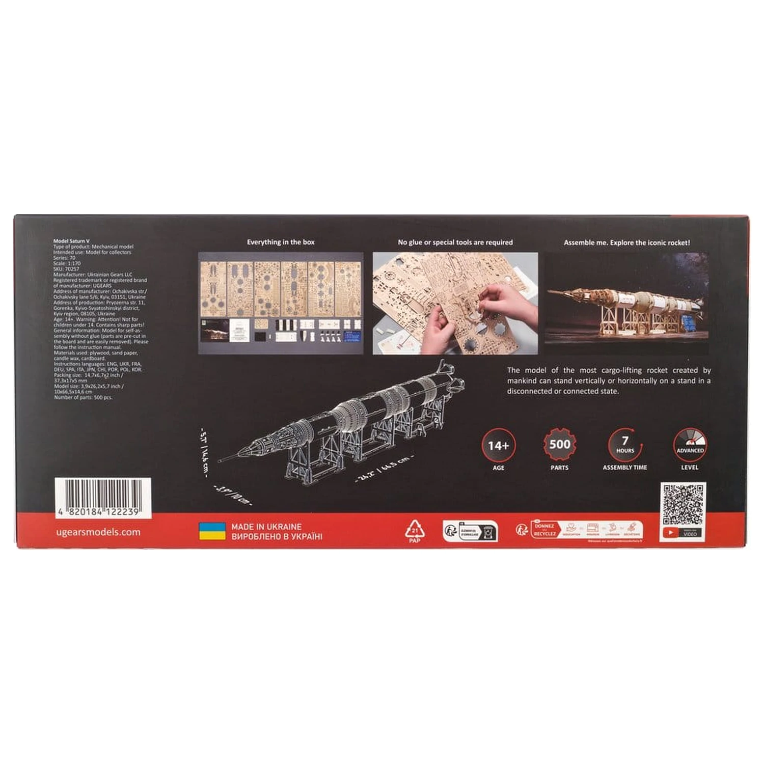 NASA 3D fa puzzle Saturn V termékfotó