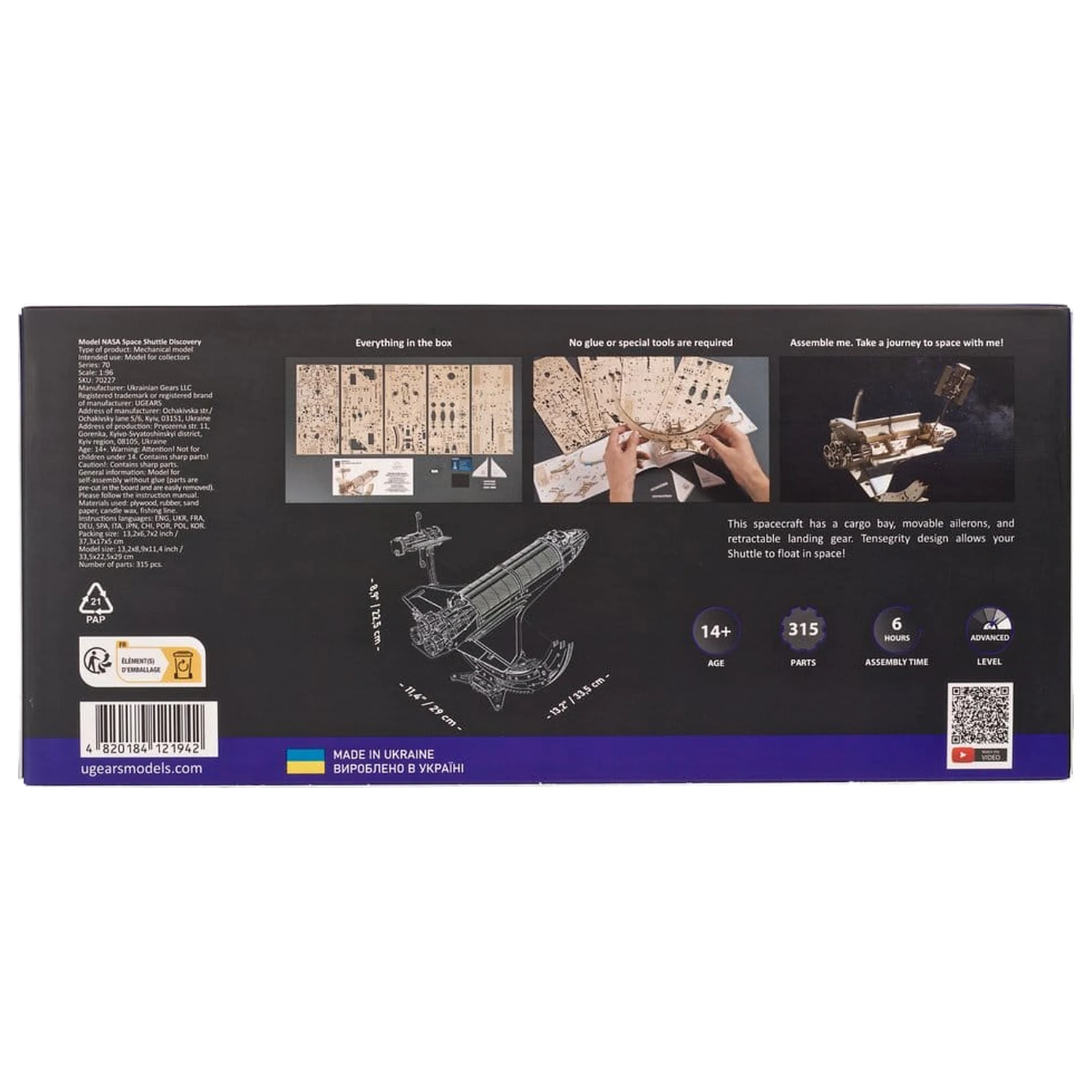 NASA 3D fa puzzle Space Shuttle Discovery termékfotó