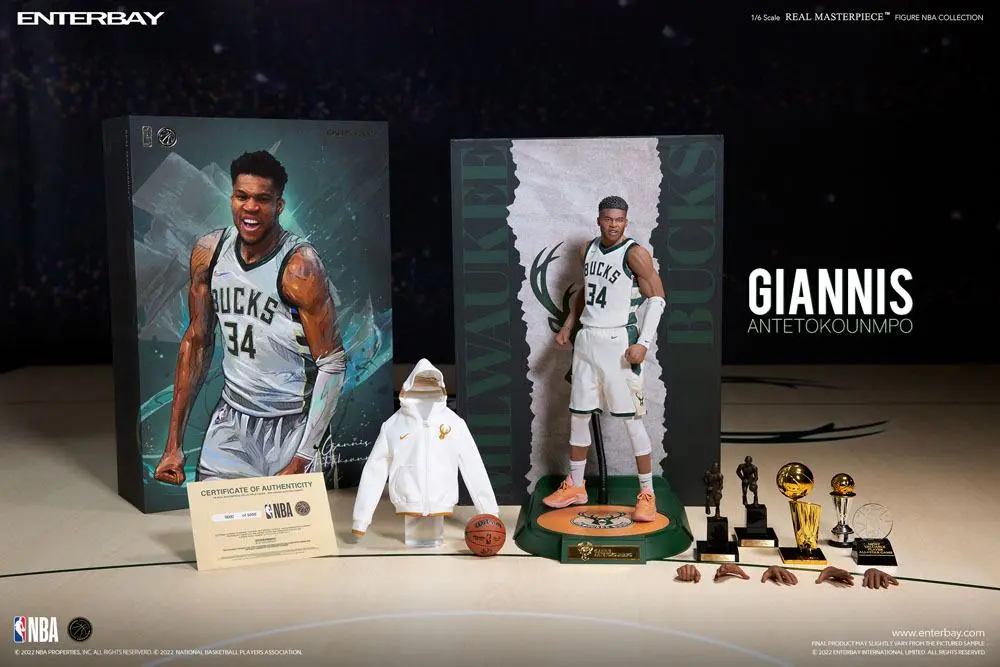 NBA Collection Real Masterpiece 1/6 Giannis Antetokounmpo akciófigura 33 cm termékfotó