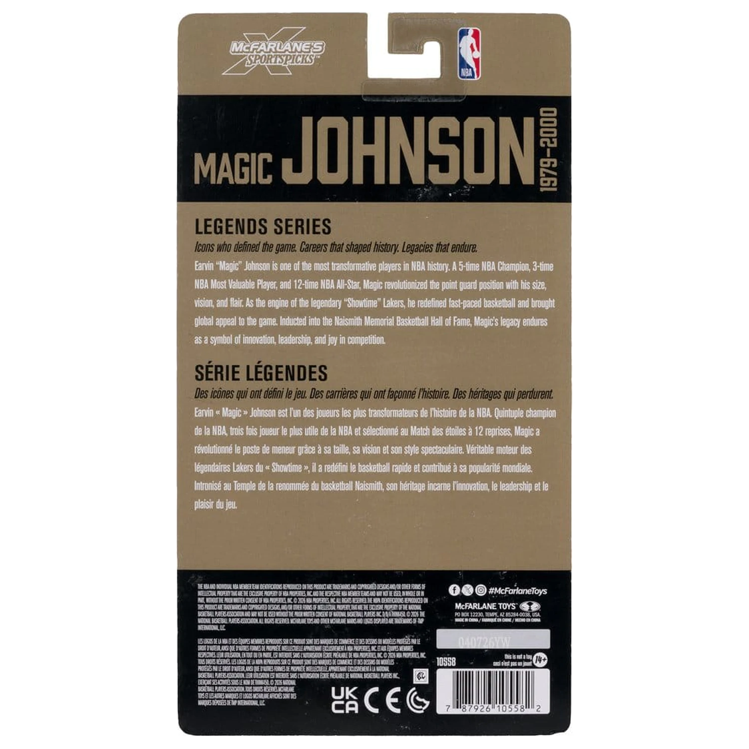 NBA Legends Series akciófigura Earvin "Magic" Johnson (Los Angeles Lakers) 15 cm termékfotó