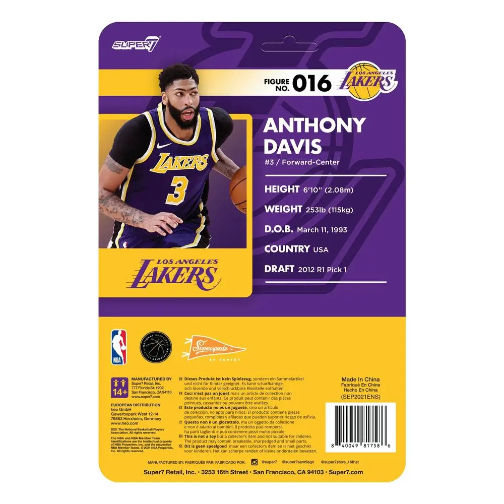 NBA ReAction Wave 3 Anthony Davis (Lakers) [Purple Statement] akciófigura 10 cm termékfotó