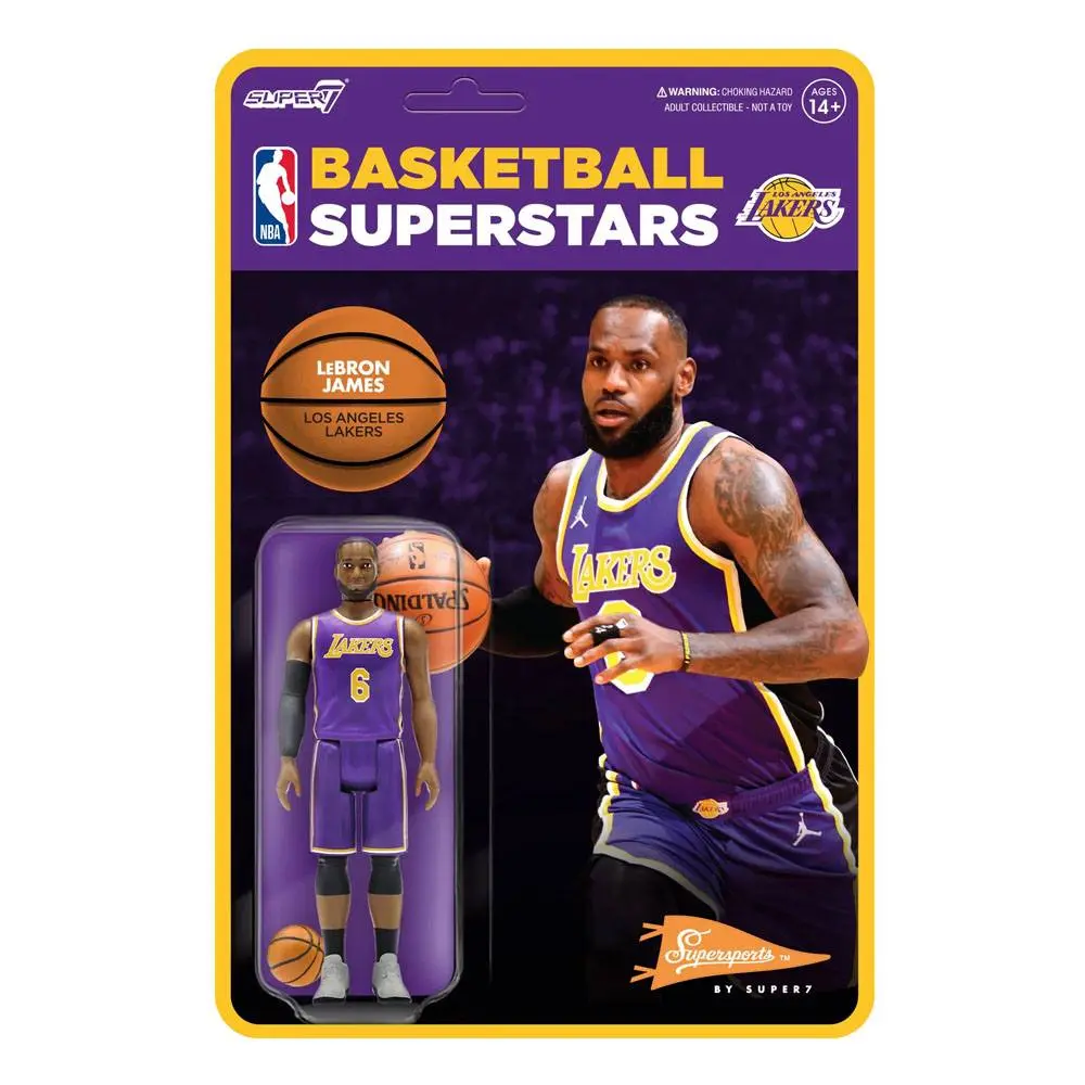 NBA ReAction Wave 3 LeBron James (Lakers) [Purple Statement] akciófigura 10 cm termékfotó