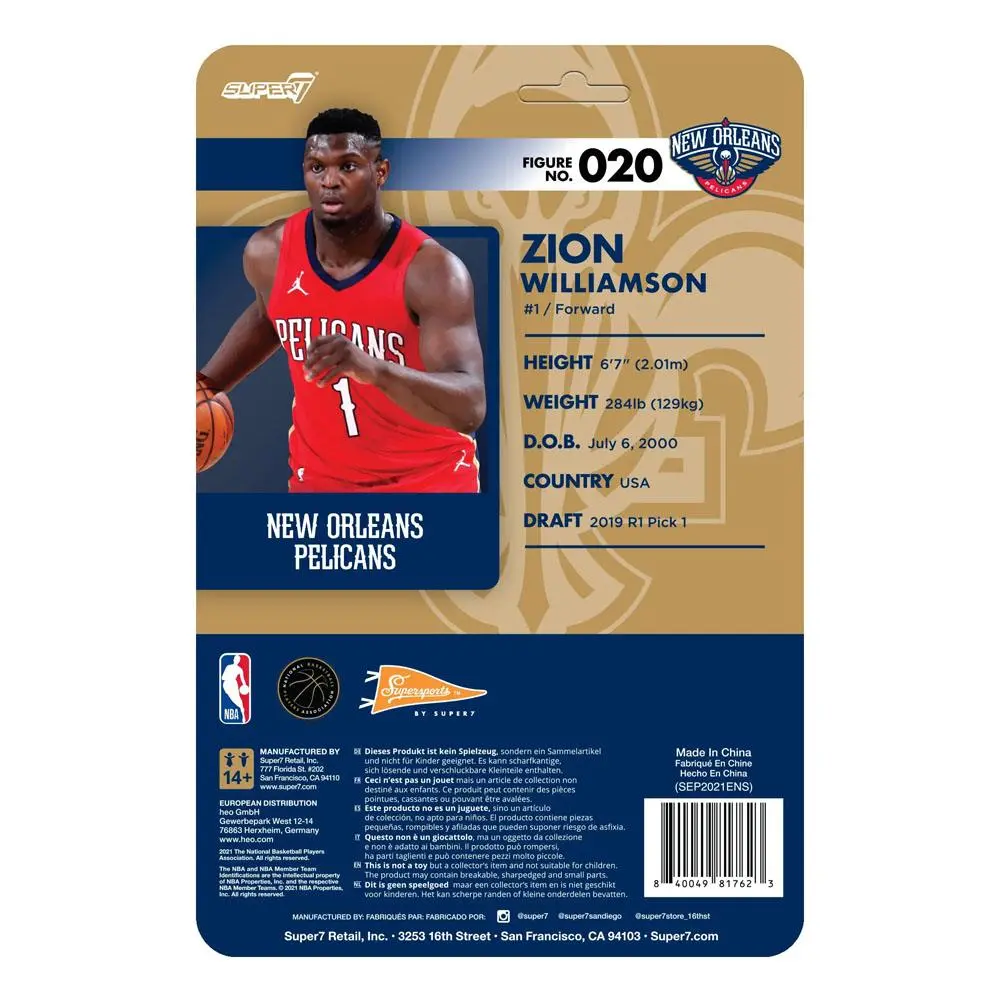 NBA ReAction Wave 3 Zion Williamson (Pelicans) [Red Statement] akciófigura 10 cm termékfotó