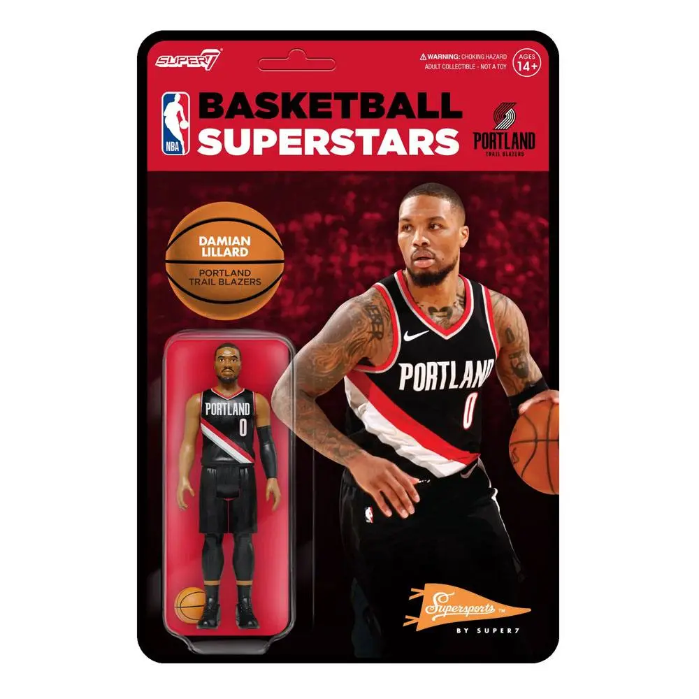 NBA ReAction Wave 4 Damian Lillard (Trail Blazers) akciófigura 10 cm termékfotó