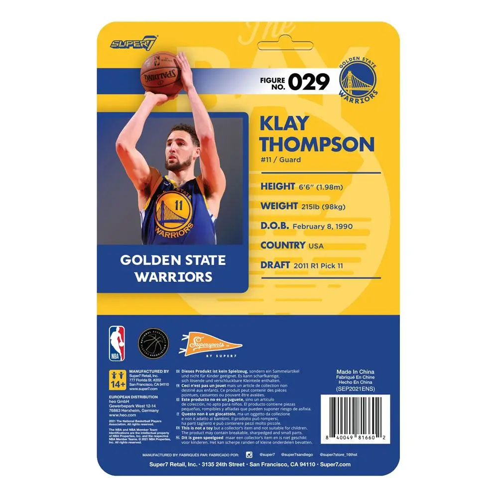 NBA ReAction Wave 4 Klay Thompson (Warriors) akciófigura 10 cm termékfotó