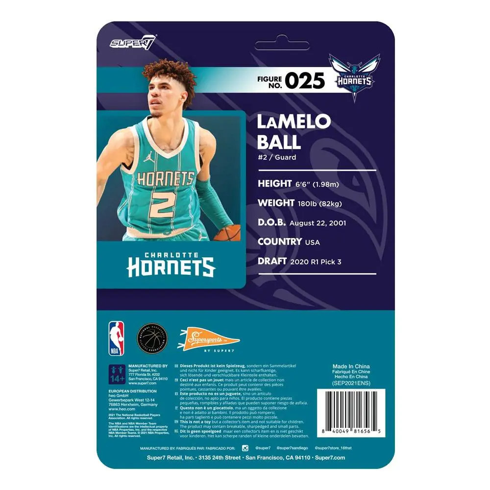 NBA ReAction Wave 4 LaMelo Ball (Hornets) akciófigura 10 cm termékfotó