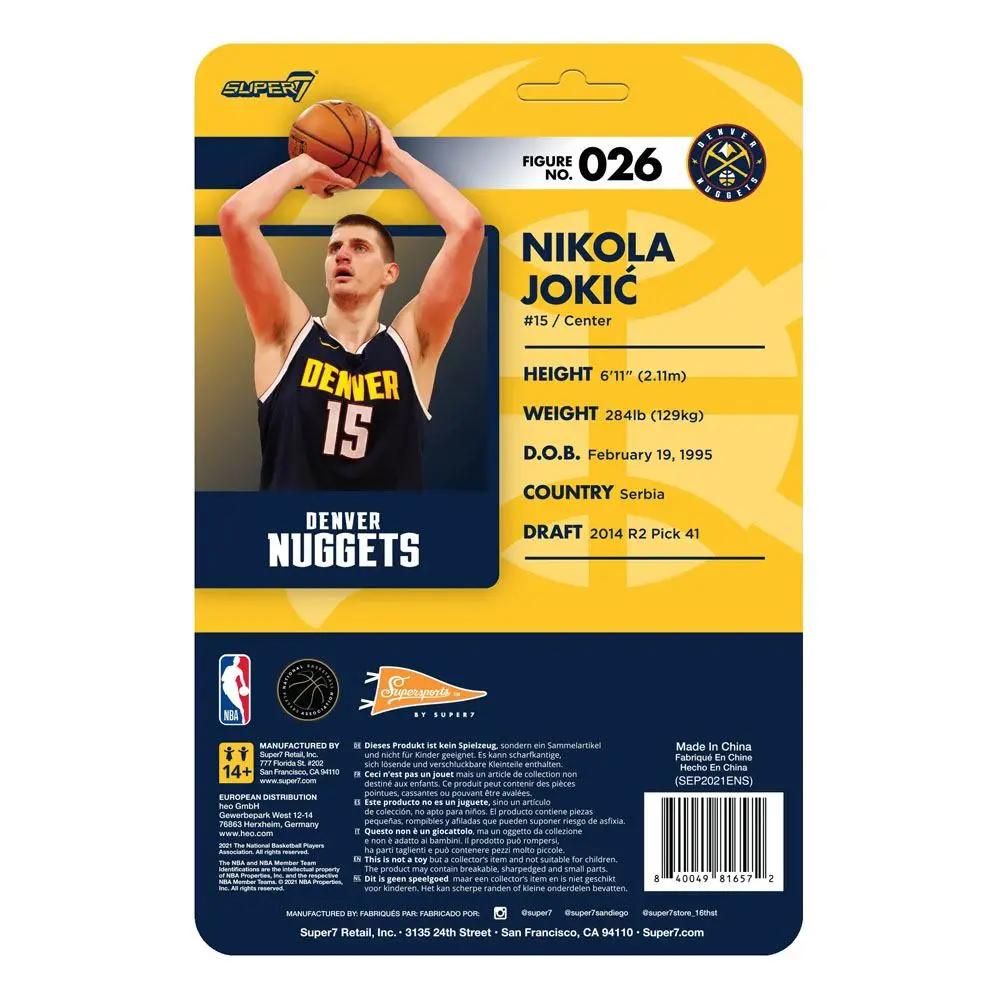 NBA ReAction Wave 4 Nikola Jokic (Nuggets) akciófigura 10 cm termékfotó