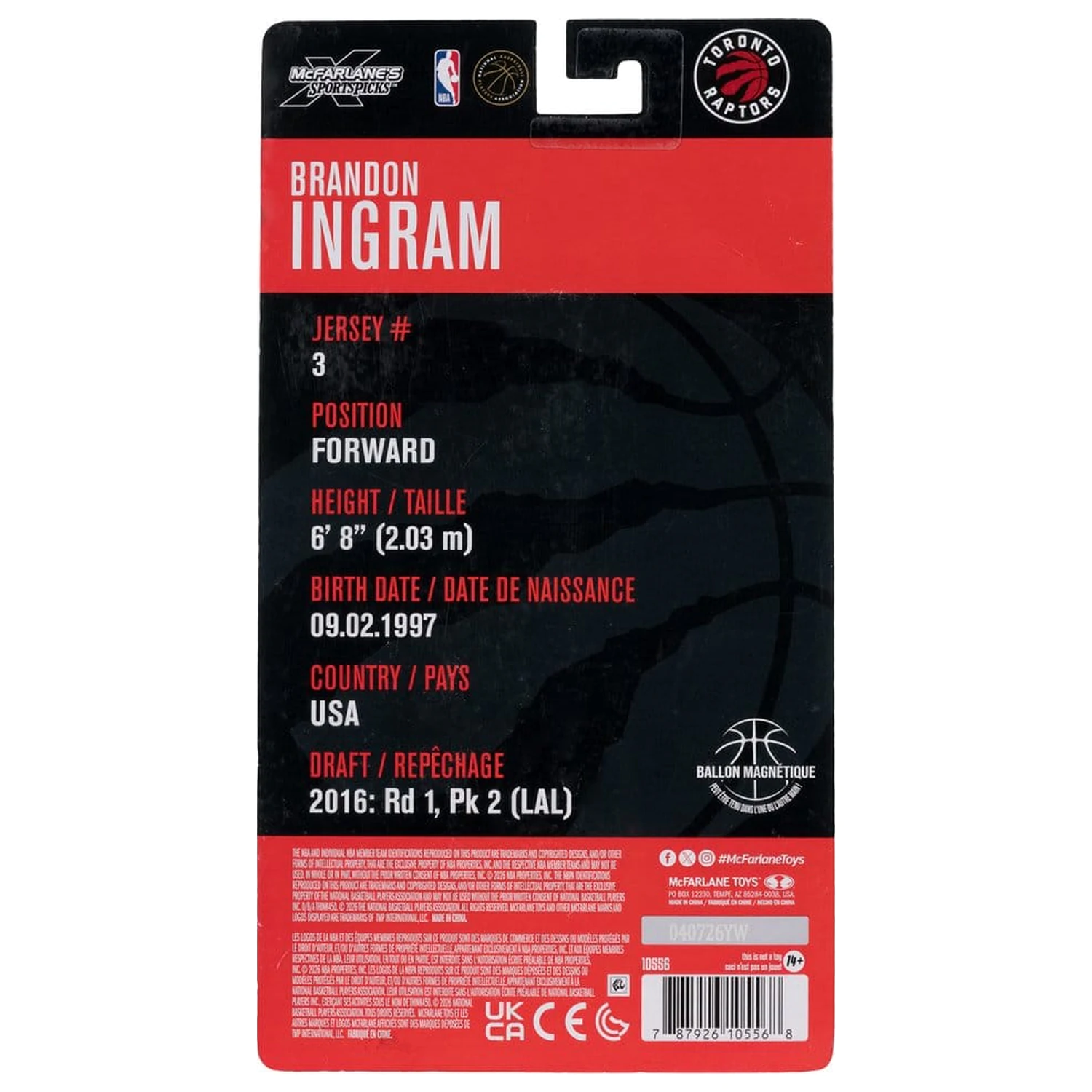 NBA SportsPicks akciófigura Brandon Ingram (Toronto Raptors) 16 cm termékfotó