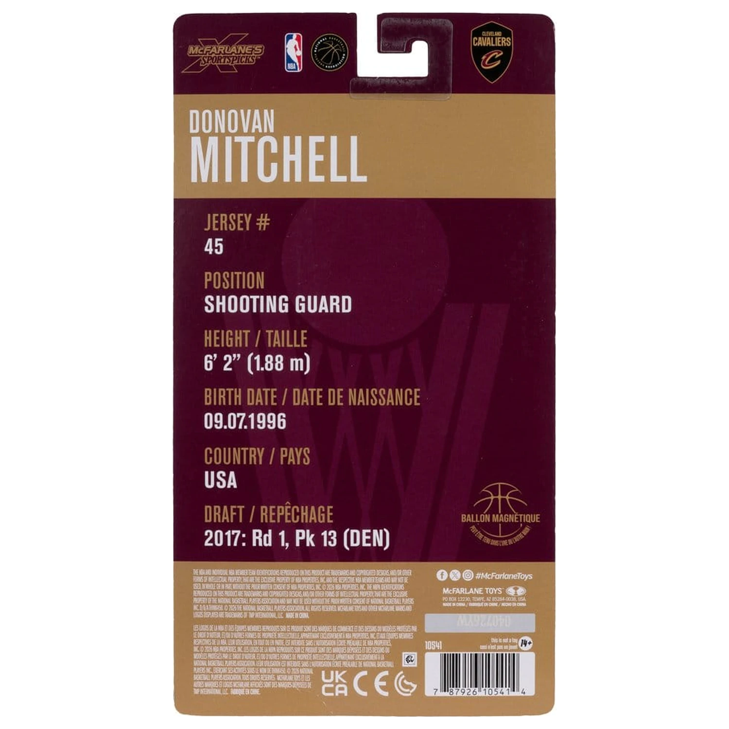 NBA SportsPicks akciófigura Donovan Mitchell (Cleveland Cavaliers) 15 cm termékfotó