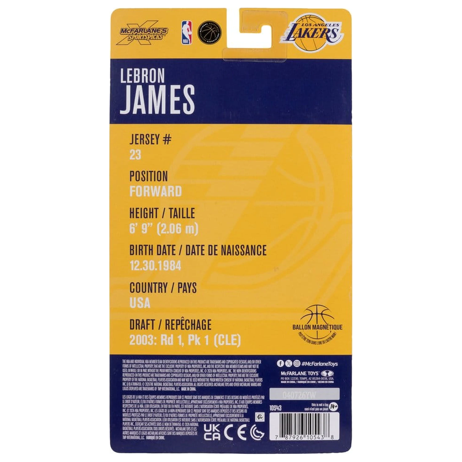 NBA SportsPicks akciófigura Lebron James (Los Angeles Lakers) 16 cm termékfotó
