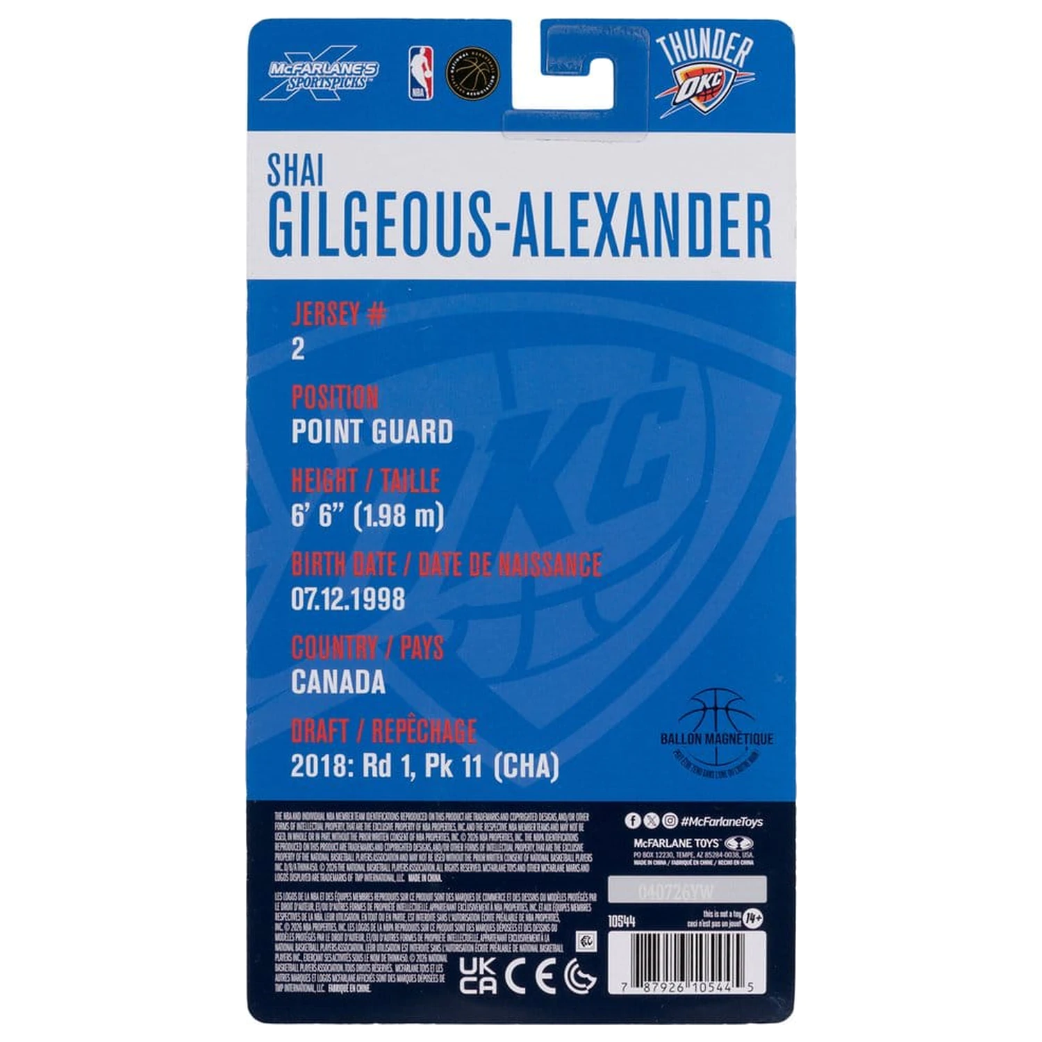 NBA SportsPicks akciófigura Shai Gilgeous-Alexander (Oklahoma City Thunder) 16 cm termékfotó