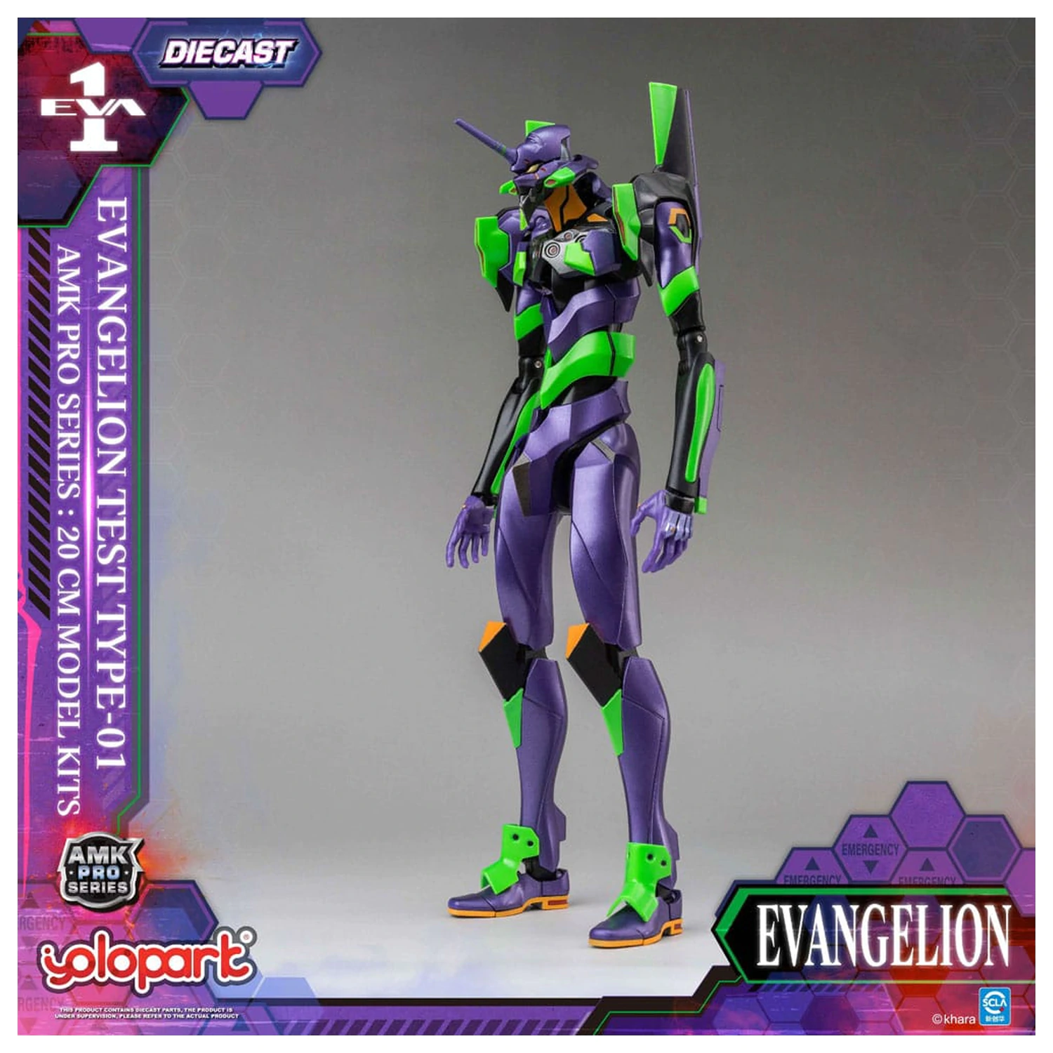 Neon Genesis Evangelion AMK Pro Series Eva-01 Test Type Műanyag modell készlet 20 cm   termékfotó