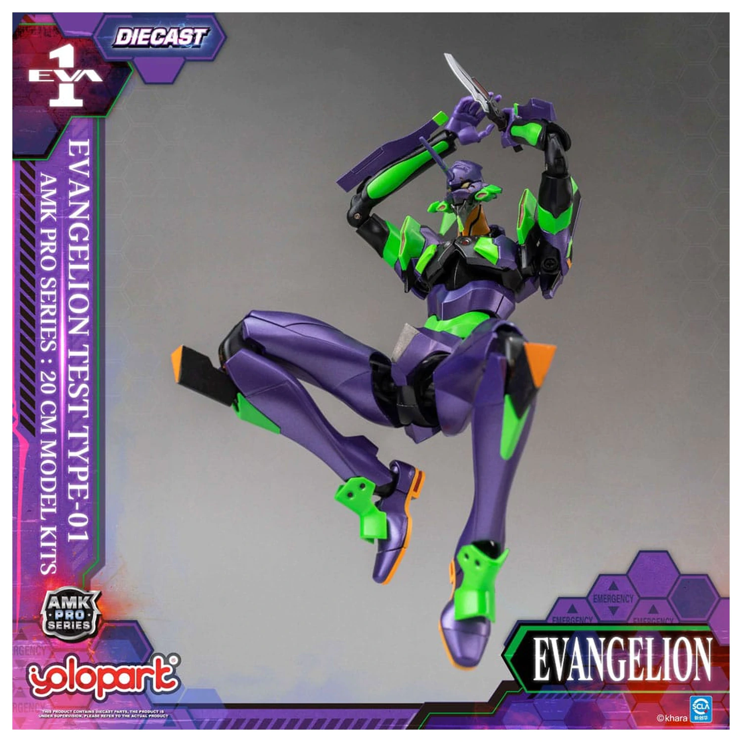 Neon Genesis Evangelion AMK Pro Series Eva-01 Test Type Műanyag modell készlet 20 cm   termékfotó