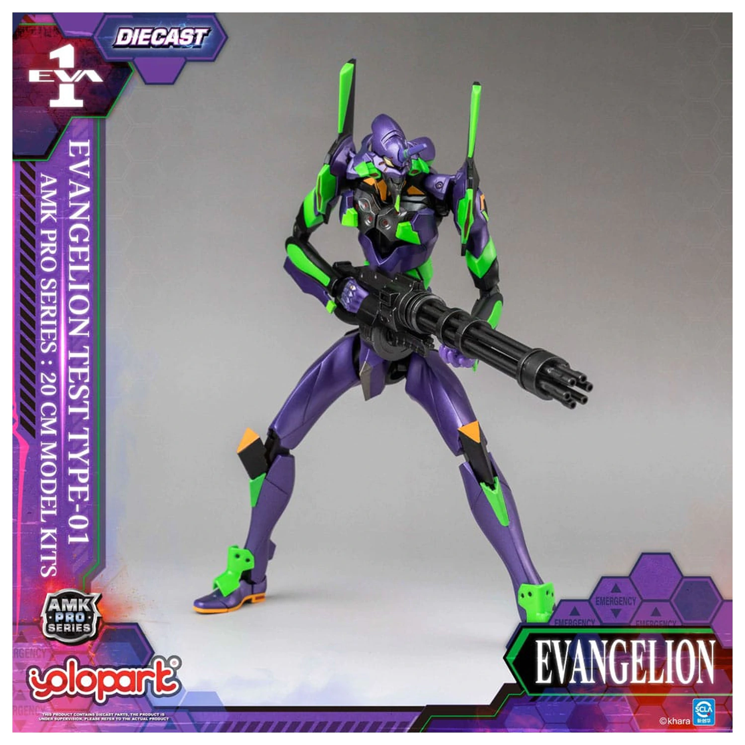 Neon Genesis Evangelion AMK Pro Series Eva-01 Test Type Műanyag modell készlet 20 cm   termékfotó