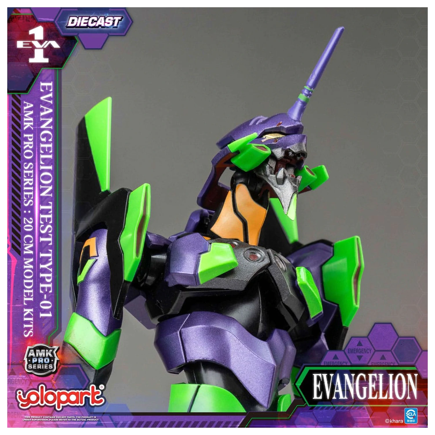 Neon Genesis Evangelion AMK Pro Series Eva-01 Test Type Műanyag modell készlet 20 cm   termékfotó