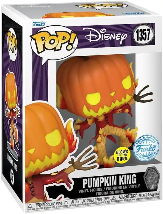 Nightmare before Christmas 30th Anniversary Funko POP! Disney vinyl figura Pumpkin King(GW) 9 cm termékfotó