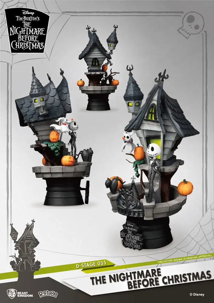 Nightmare before Christmas D-Stage Jack's Haunted House PVC Diorama szobor figura 15 cm termékfotó