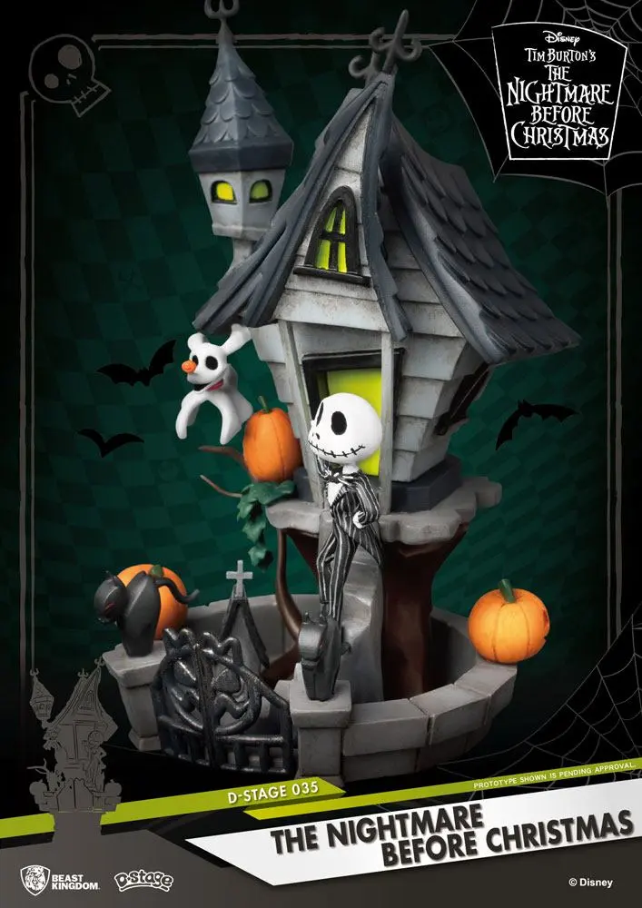 Nightmare before Christmas D-Stage Jack's Haunted House PVC Diorama szobor figura 15 cm termékfotó