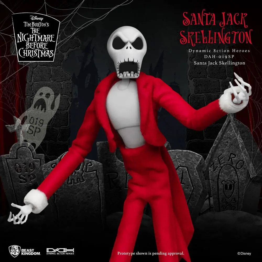 Nightmare before Christmas Dynamic 8ction Heroes 1/9 Santa Jack Skellington akciófigura 21 cm termékfotó
