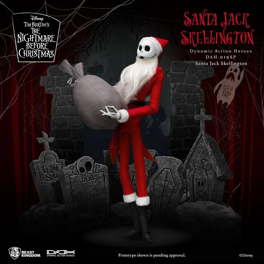 Nightmare before Christmas Dynamic 8ction Heroes 1/9 Santa Jack Skellington akciófigura 21 cm termékfotó
