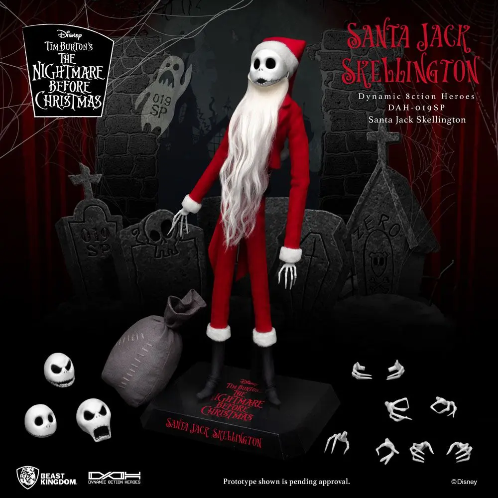 Nightmare before Christmas Dynamic 8ction Heroes 1/9 Santa Jack Skellington akciófigura 21 cm termékfotó