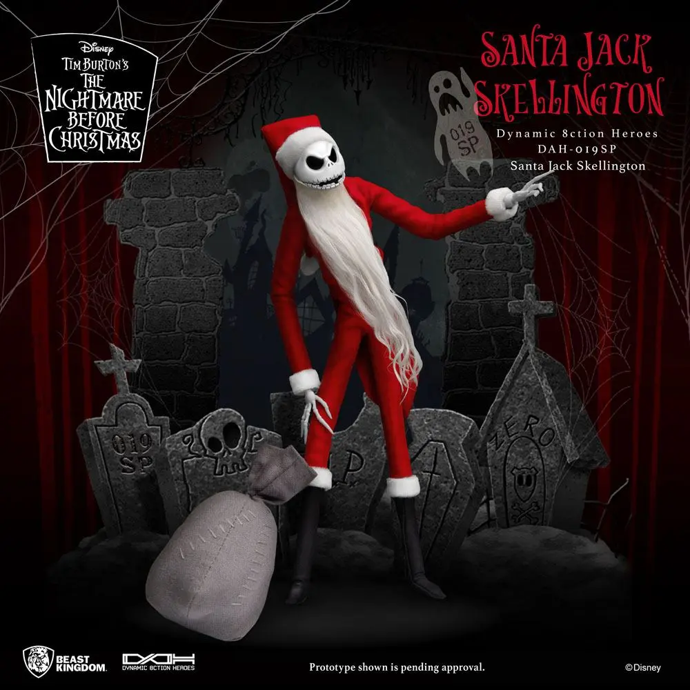 Nightmare before Christmas Dynamic 8ction Heroes 1/9 Santa Jack Skellington akciófigura 21 cm termékfotó