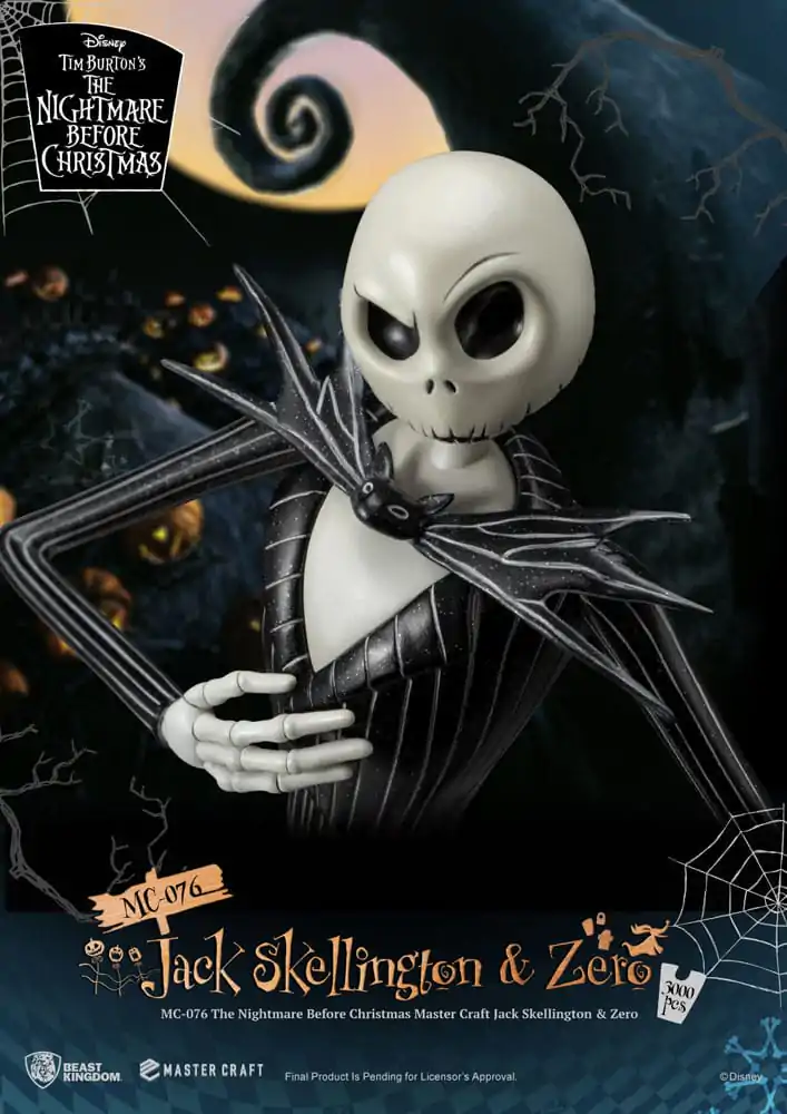 Nightmare before Christmas Master Craft Jack Skellington & Zero szobor figura 39 cm termékfotó