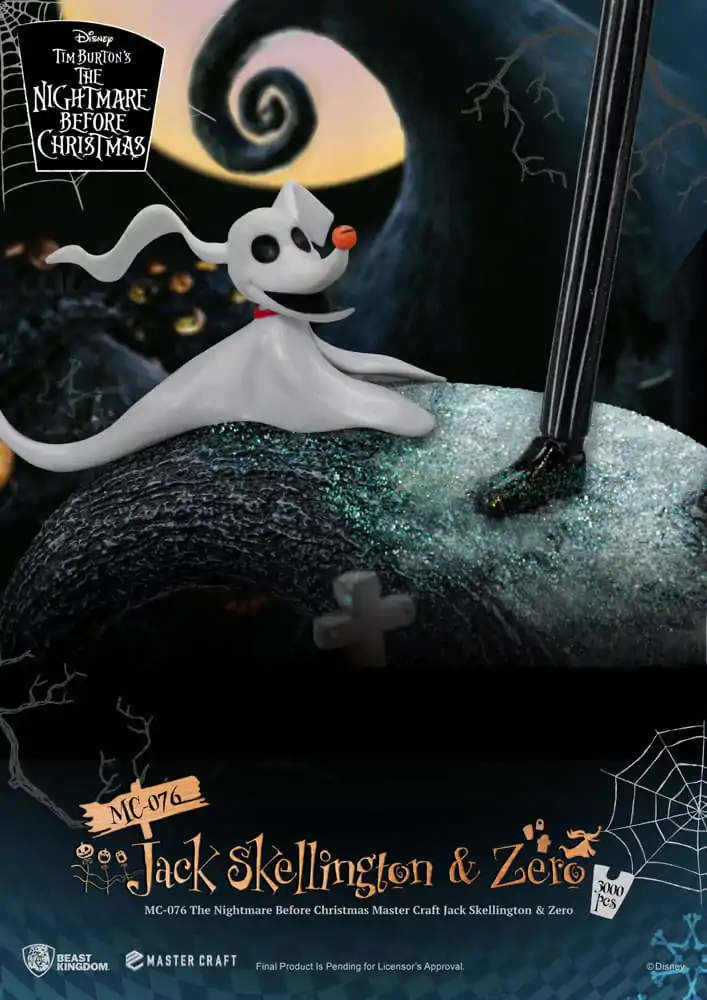 Nightmare before Christmas Master Craft Jack Skellington & Zero szobor figura 39 cm termékfotó