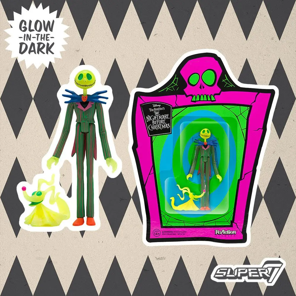 Nightmare Before Christmas ReAction Jack Skellington GITD (SDCC 2020) akciófigura 10 cm termékfotó