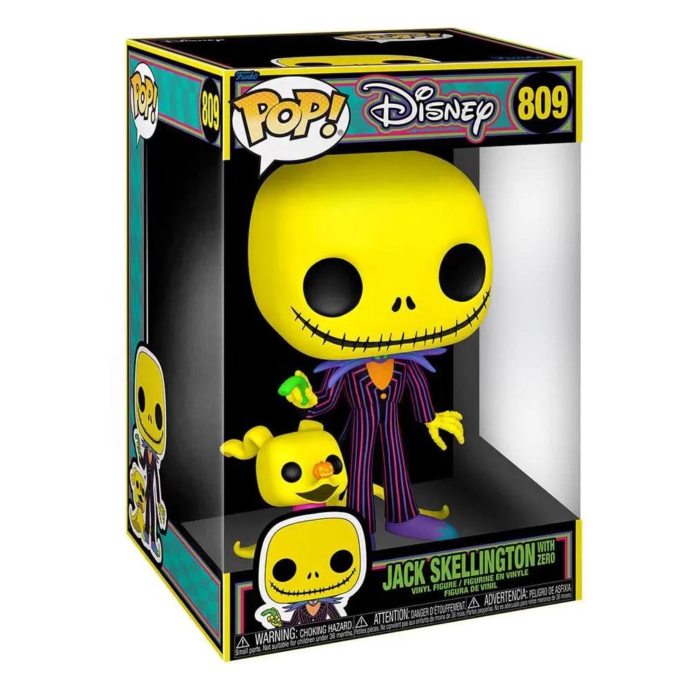 Nightmare Before Christmas Super Sized Jumbo Funko POP! Vinyl figura Jack Skellington &amp; Zero (Blacklight) 25 cm termékfotó