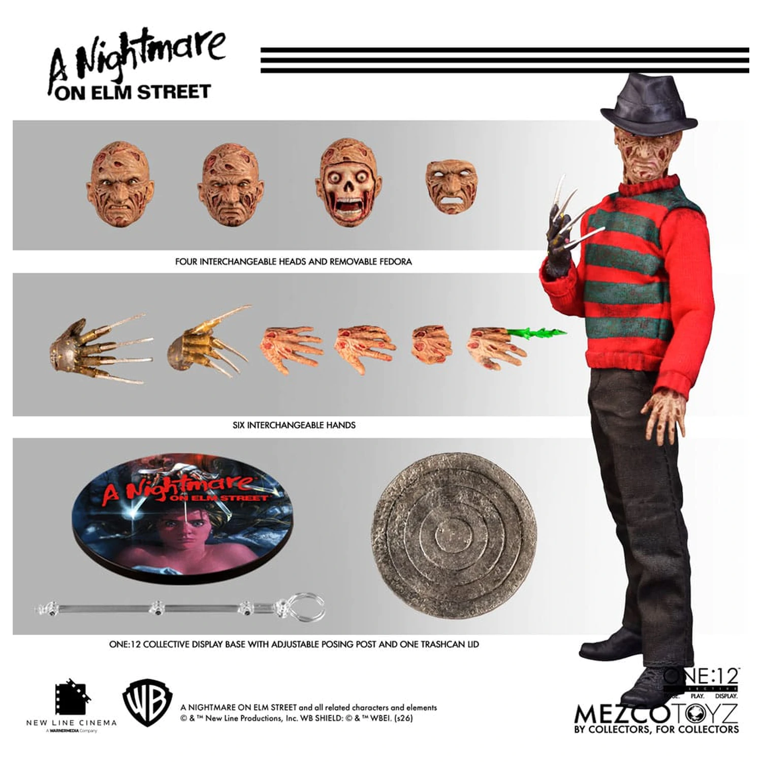 Nightmare On Elm Street 1/12 Freddy Krueger akciófigura 17 cm termékfotó