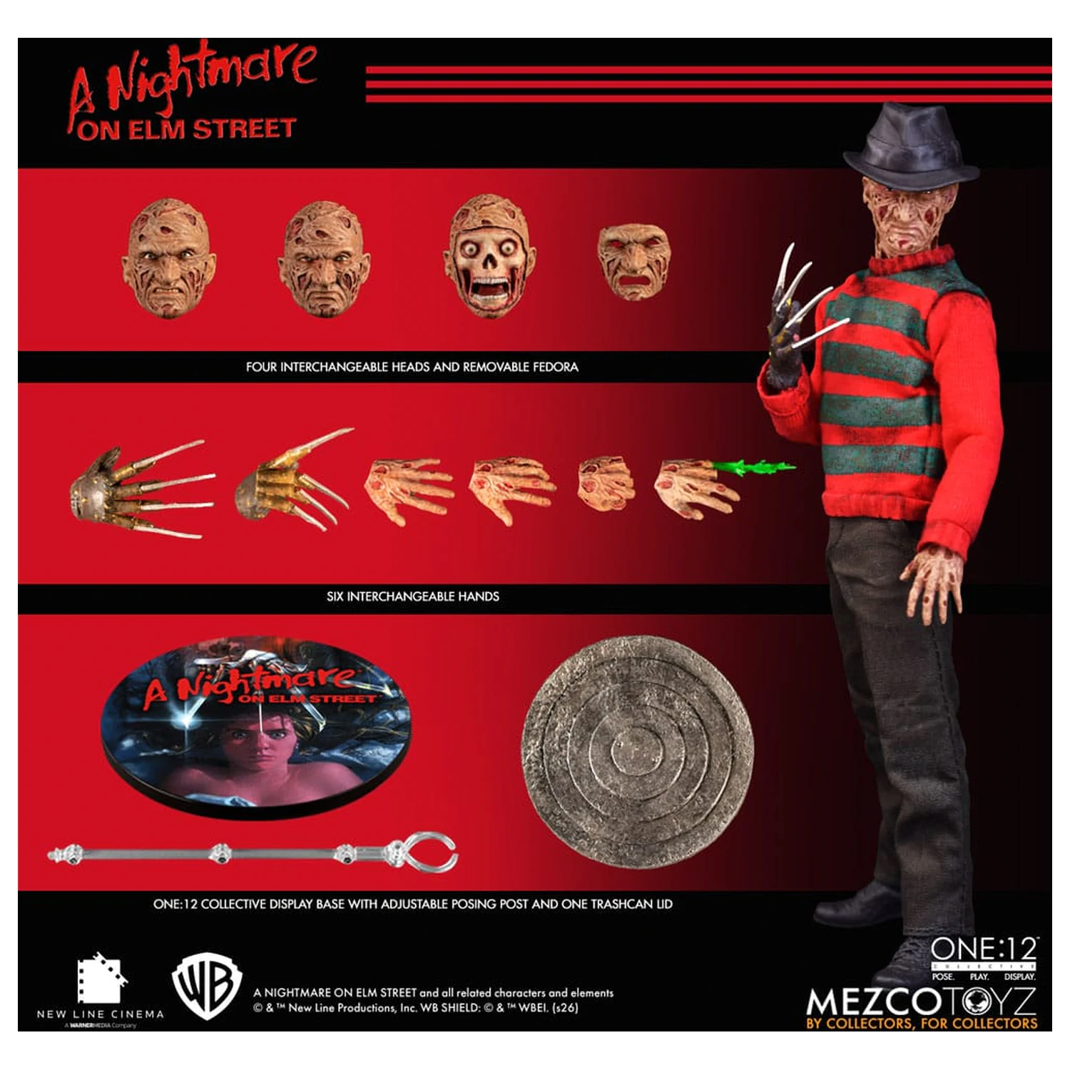 Nightmare On Elm Street 1/12 Freddy Krueger akciófigura 17 cm termékfotó