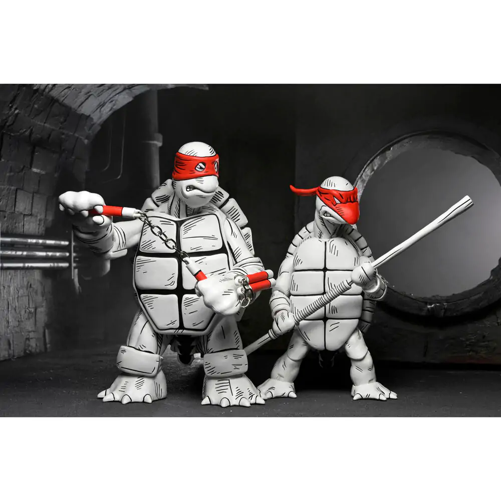 Ninja Turtles Teenage Mutant Ninja The Firts Turtles Black & White 2db-os figura csomag 18cm termékfotó