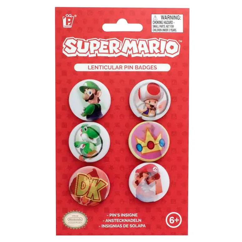 Nintendo Super Mario Bros 6db-os kitűző csomag termékfotó