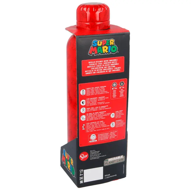 Nintendo Super Mario Bros rozsdamentes acél palack kulacs 515ml termékfotó