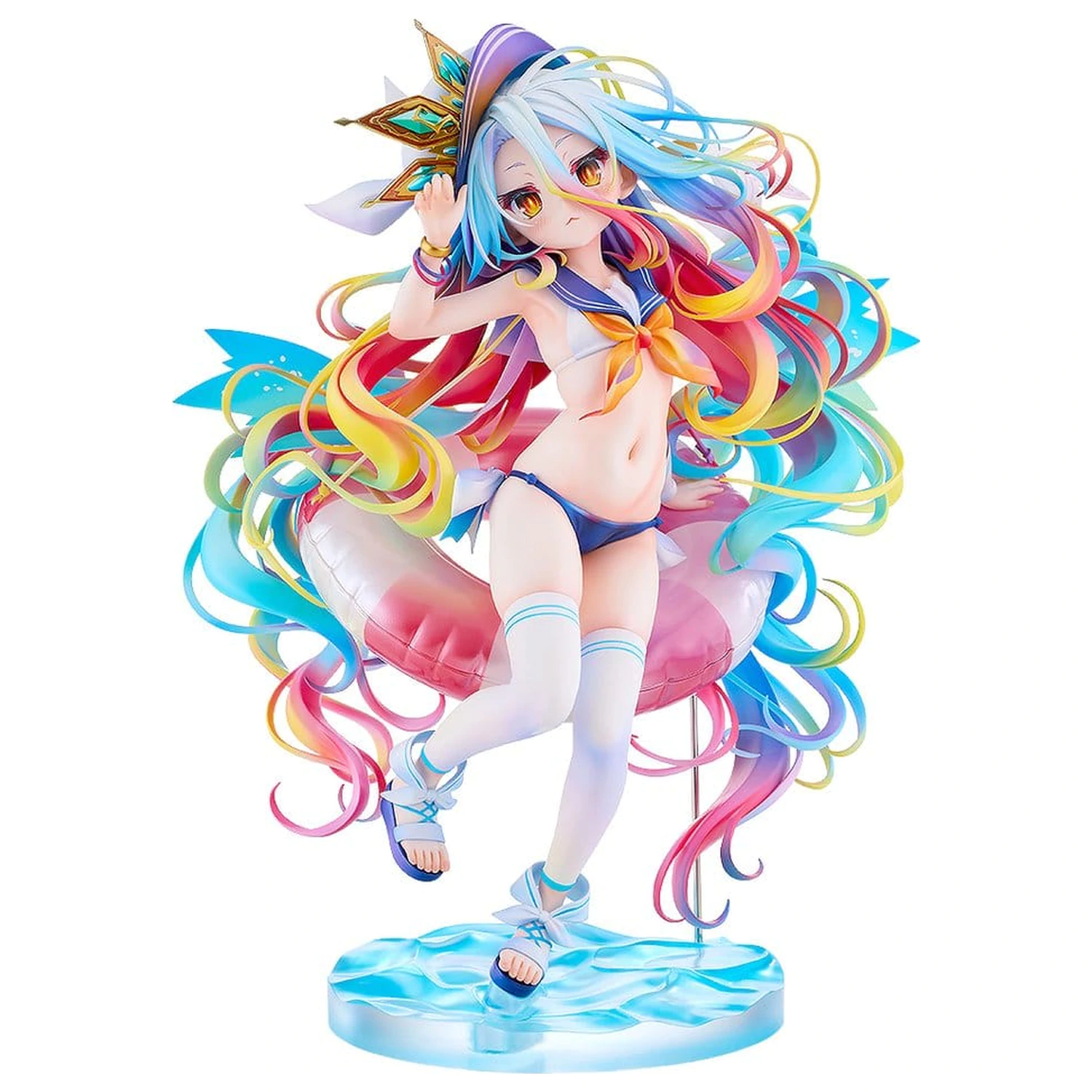 No Game No Life 1/7 Shiro: Sailor-Style Swimsuit Ver. szobor figura 24 cm         termékfotó