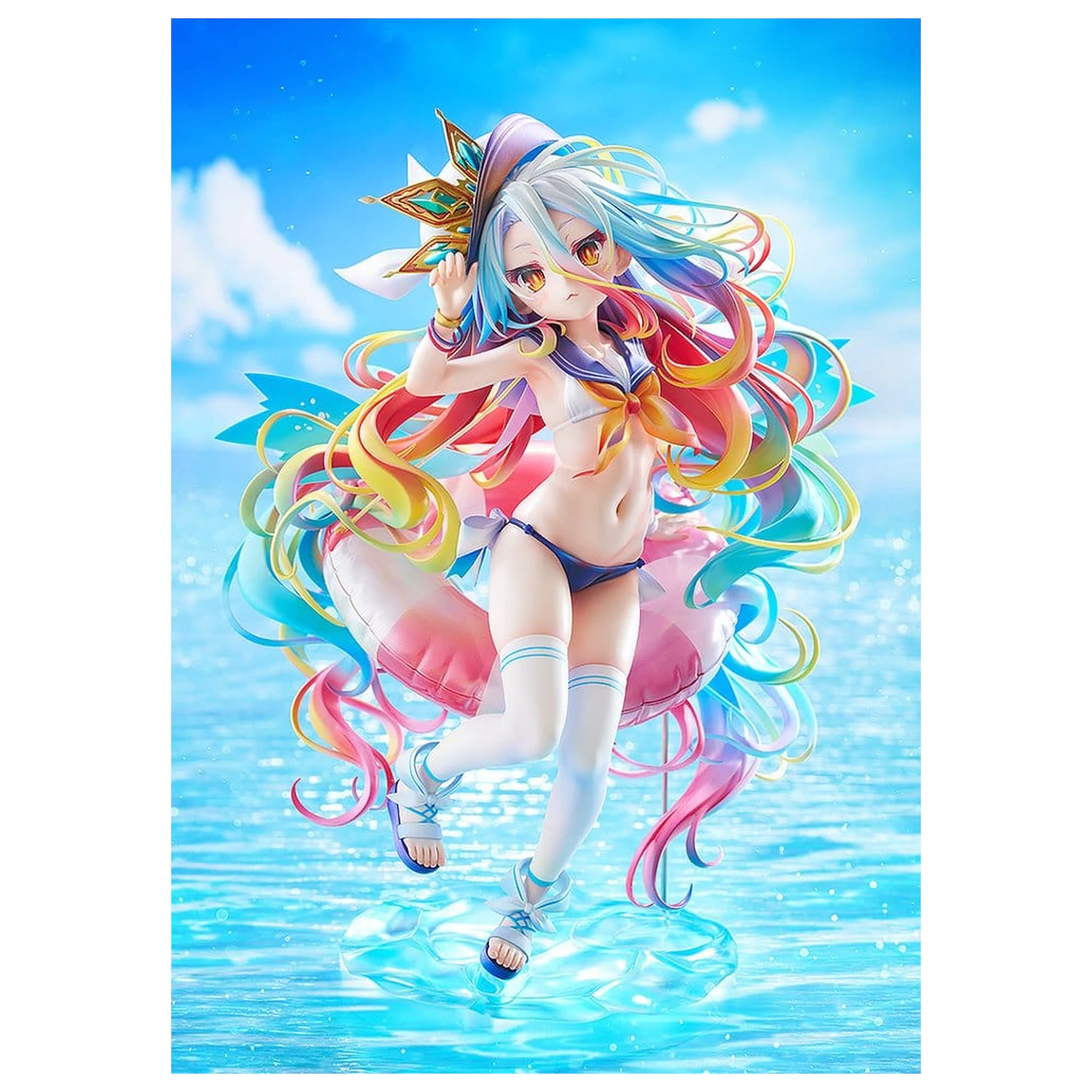 No Game No Life 1/7 Shiro: Sailor-Style Swimsuit Ver. szobor figura 24 cm         termékfotó